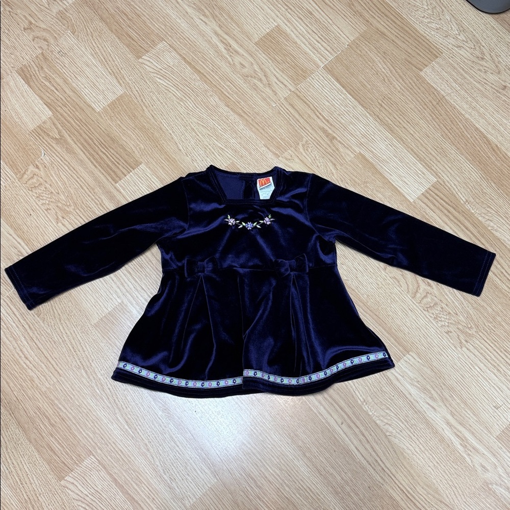 McDonald's Kids Dress in Purple Velvet holiday cozy